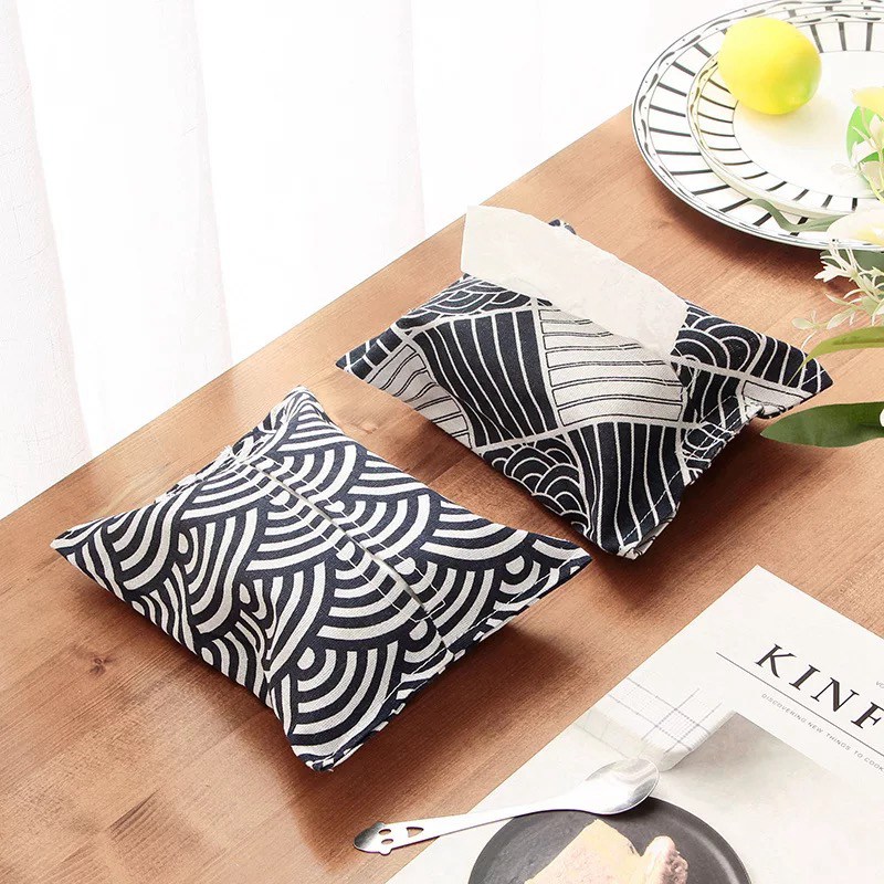 Linen Napkin Set - Katoen linnen Tissue Box Auto Tissue