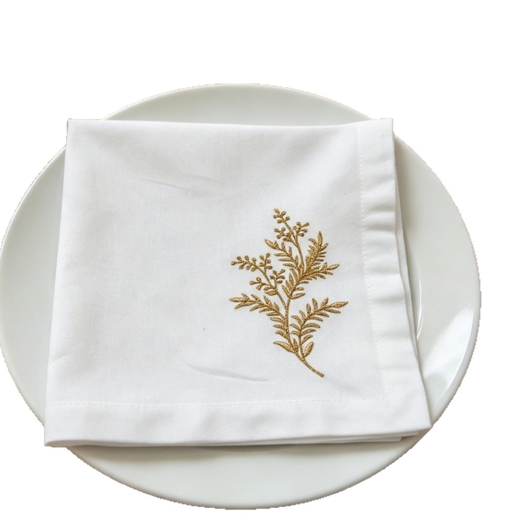 Linen Napkin Set - Stoffen Servetten Katoen Linnen, Wit, Set