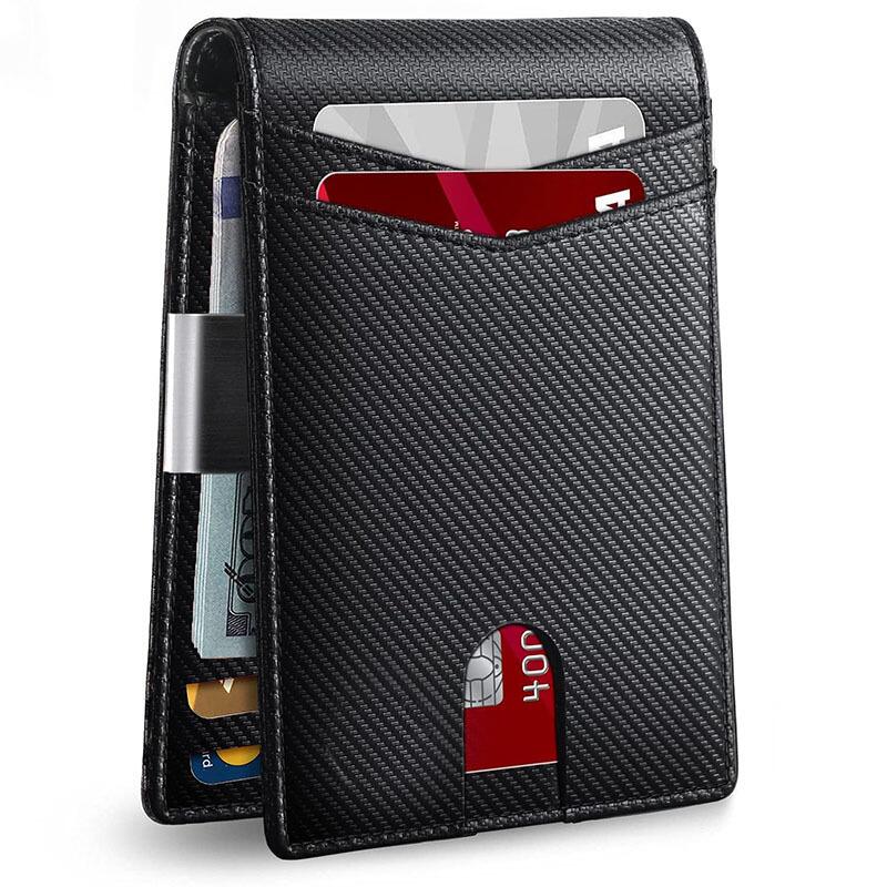 Luxury Lifestyle Photography - Rfid Koolstofvezel Luxe Heren Portefeuilles Geldzak