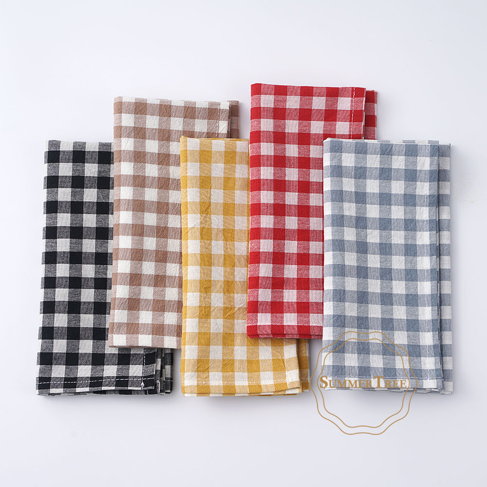 Gingham katoenen servet 42x42c - Linen Napkin Set recensie en prijs