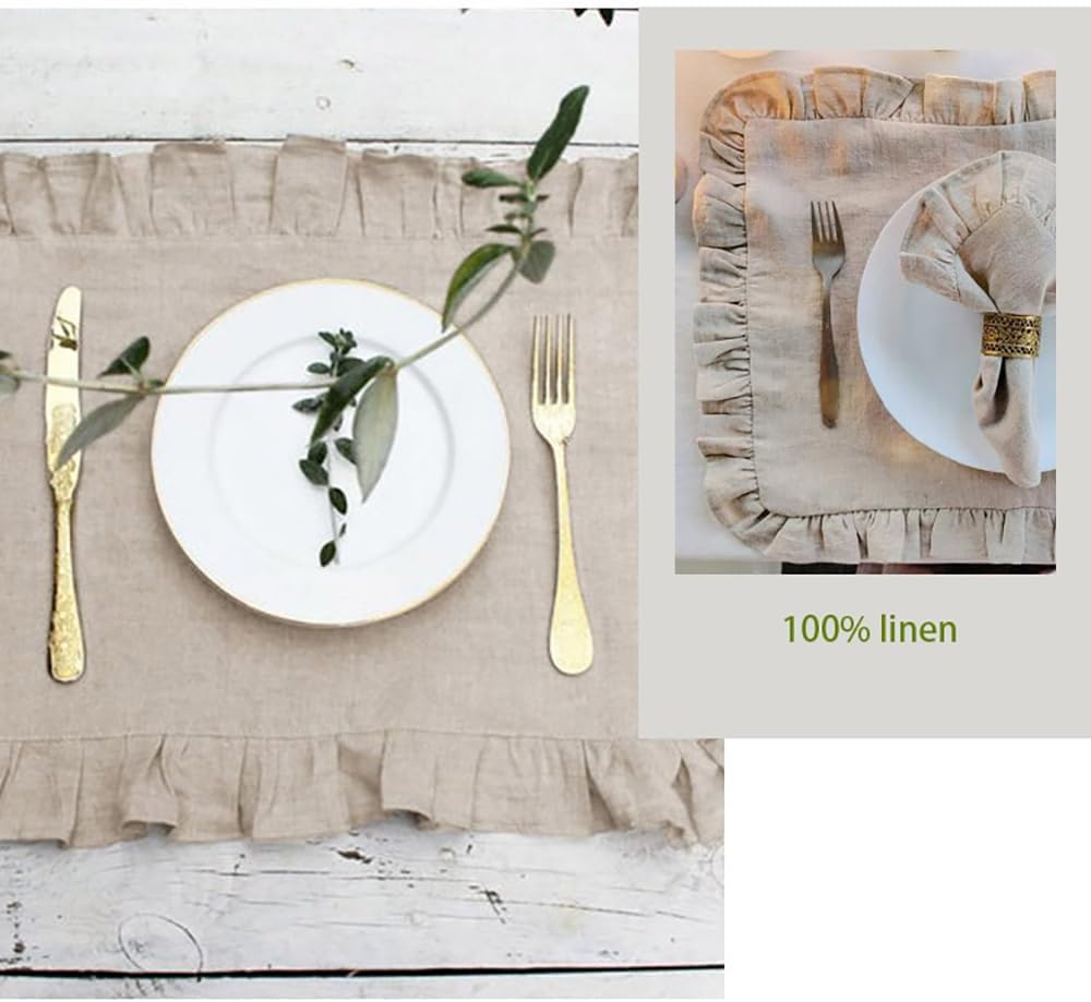 Set van 4 linnen ruches diners - Linen Napkin Set recensie en prijs