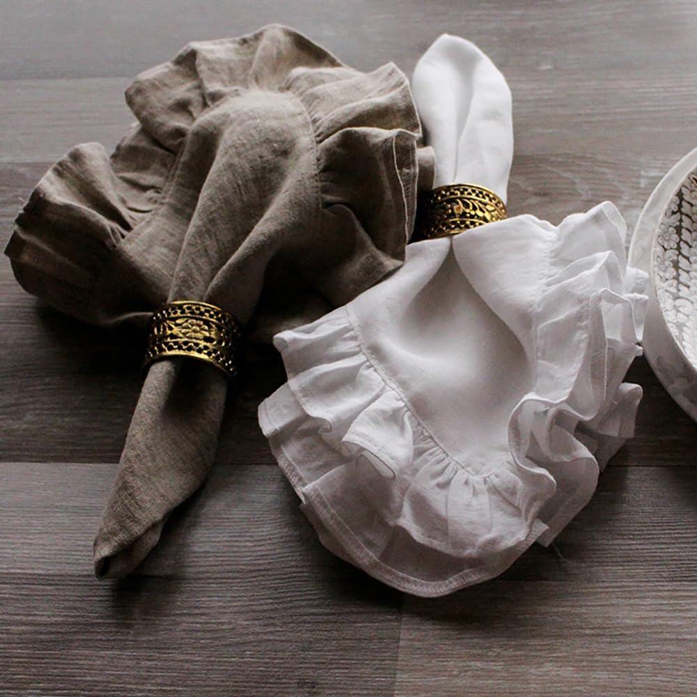 Set van 4 linnen ruches diners - Linen Napkin Set recensie en prijs