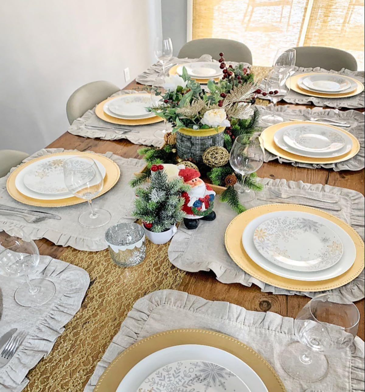 Set van 4 linnen ruches diners - Linen Napkin Set recensie en prijs